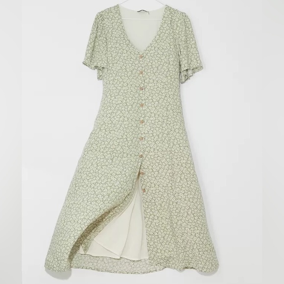 Dress Forum Urban Outfitters Button-Front Midi Dress ditzy floral women's small - Picture 1 of 10